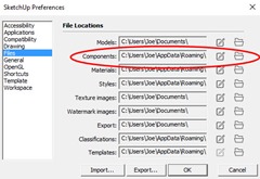 Location of a User's Custom Components Library