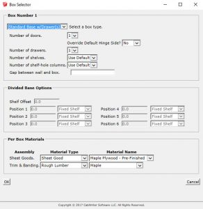 Box Selector Dialog Box Permits the User to Choose Some Per Box Options
