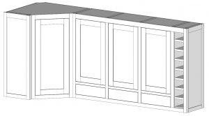 Two Cabinets - A One Box Diagonal Upper and a Divided Upper with Four Boxes.