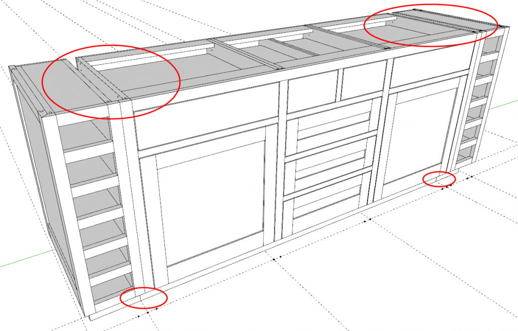 Three Separate Cabinets - A 3-Box Cabinet Sandwiched By Two Wine Cabinets.